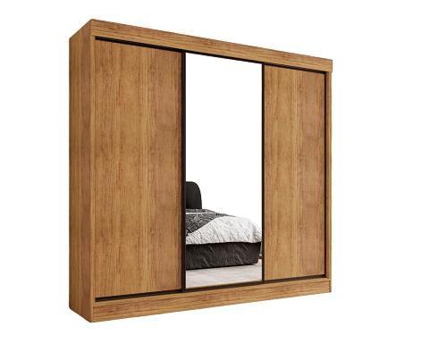 Roupeiro tokio 3pts cedro espelhado - RUDRACK - Guarda-Roupa